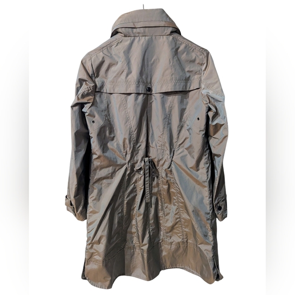 COLE HAAN Rain Jacket w Hood Small Iridescent Beige/Tan - Picture 4 of 9